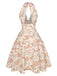 Pink 1950s Floral V-Neck Dress