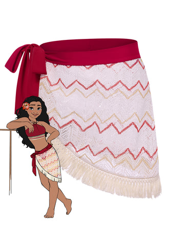 [Pre-Sale] Red 1970s Princess Style Fringe Patchwork Cover-Up