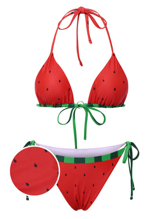 [Pre-Sale] Red 1960s Watermelon Bow Tie Bikini Set